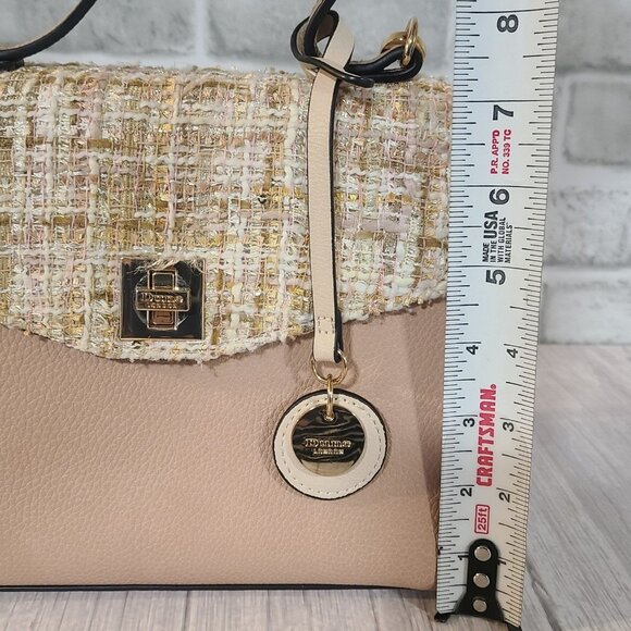 Dune London Blush Pink Tweed Boucle Crossbody Handbag Quiet Luxury - Picture 6 of 10